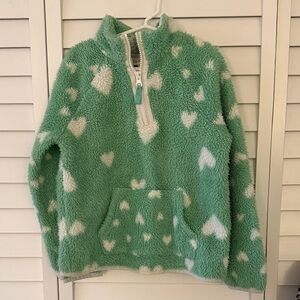 Cat & Jack Mint Green Heart Fleece Hoodie